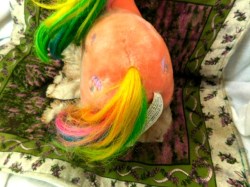 pink plush pony tail